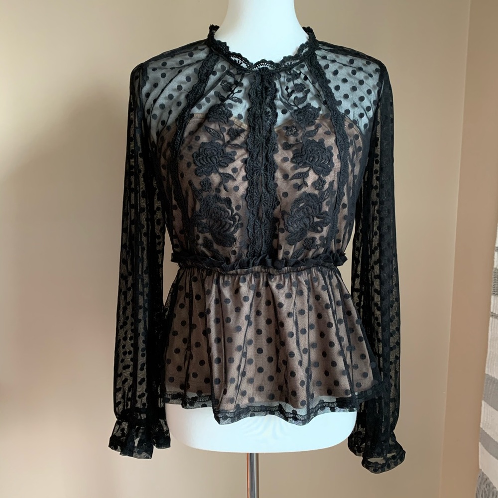 Francesca’s Black Lace Top